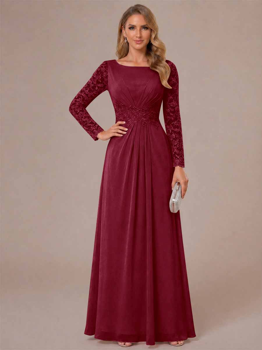 Rhiannon Claire Burgundy back view mother of the bride dress