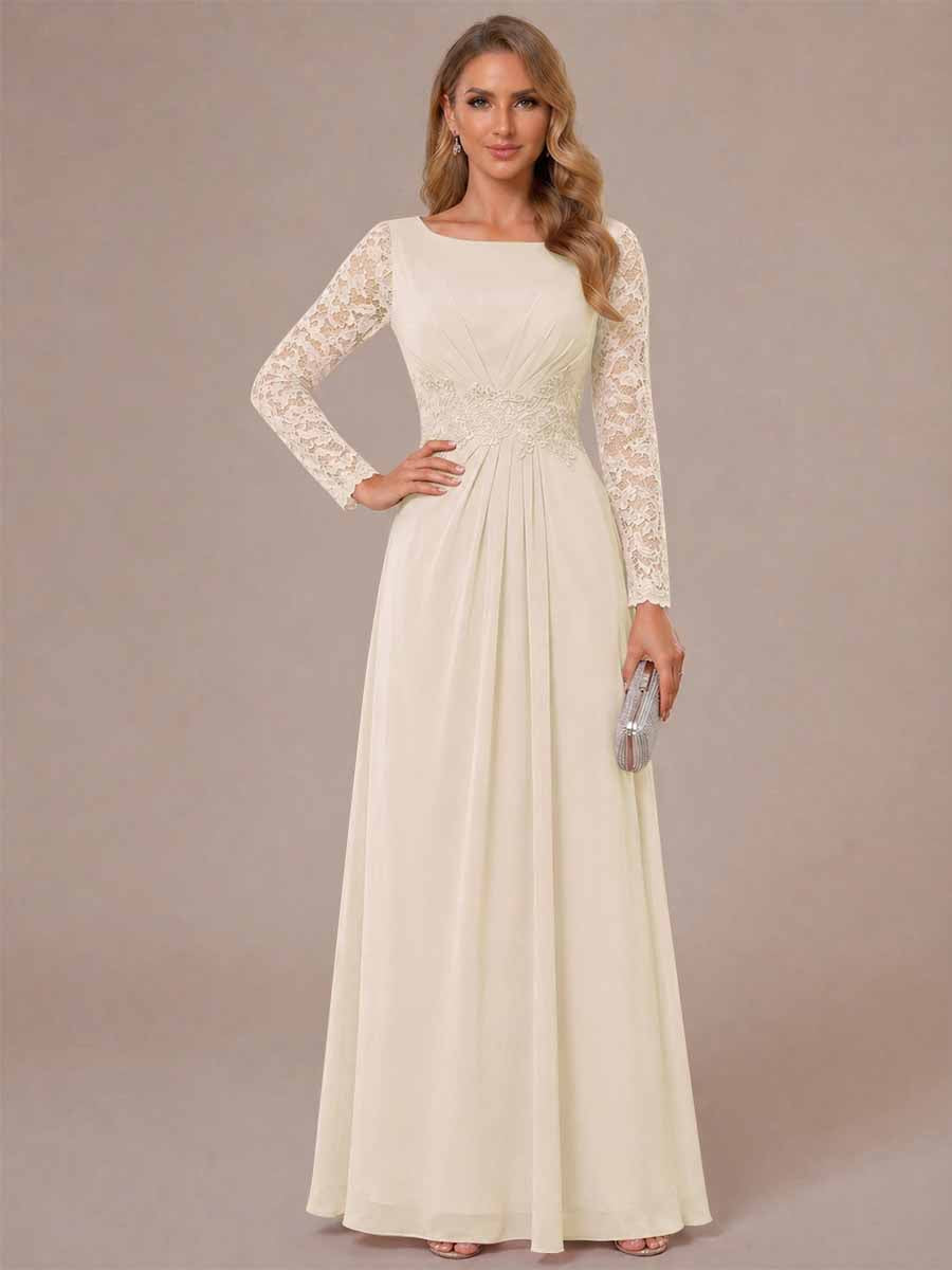 Rhiannon Claire Champagne back view mother of the bride dress