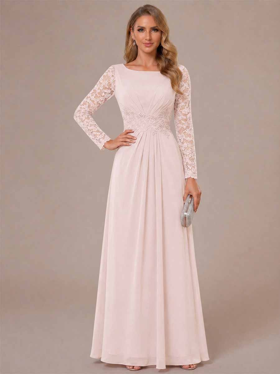 Rhiannon Claire Pearl Pink front view mother of the bride dress