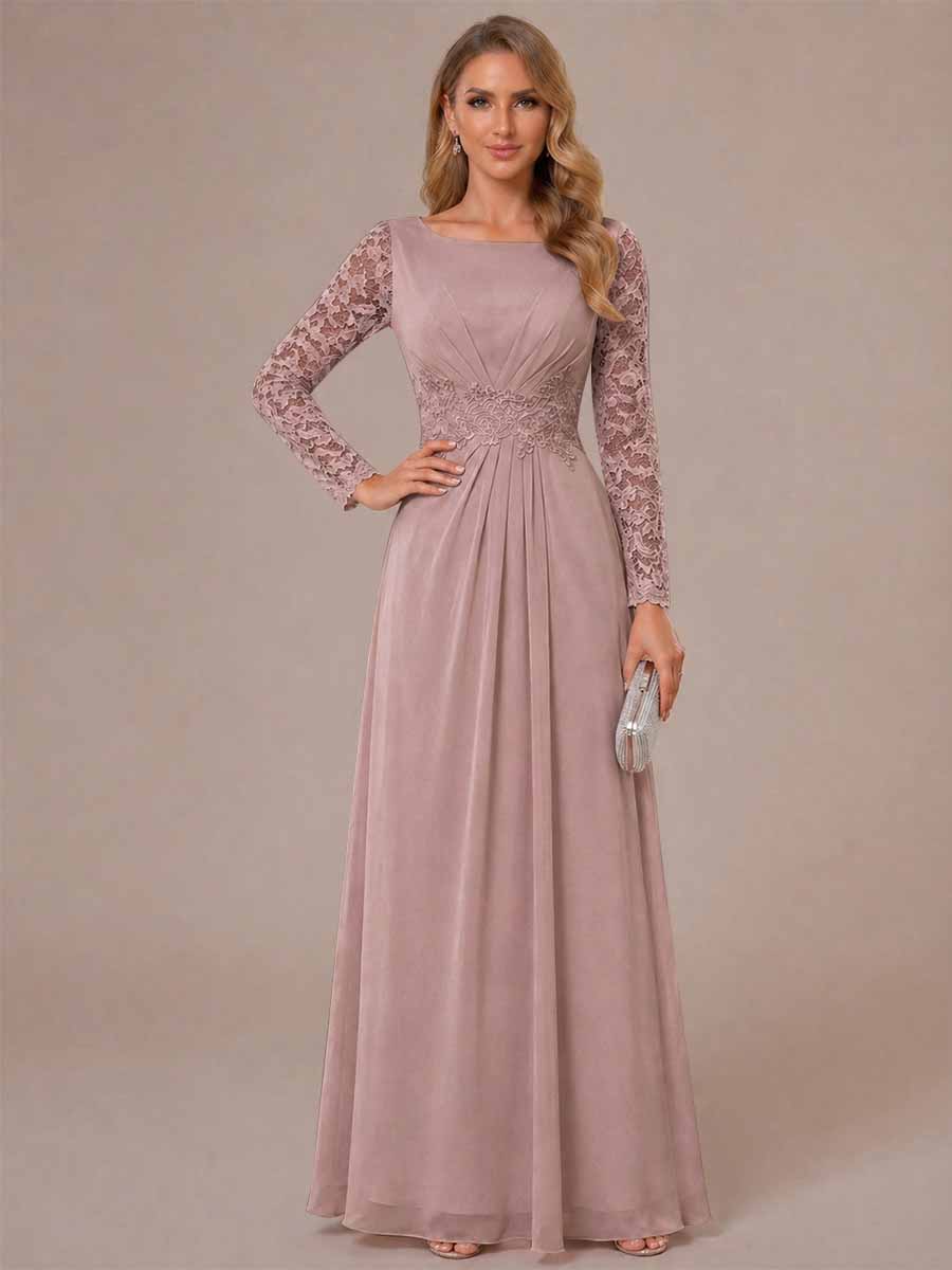 Rhiannon Claire Mauve front view mother of the bride dress