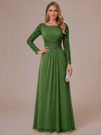Rhiannon Claire Olive Green front view mother of the bride dress