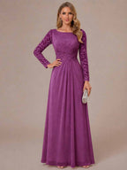 Rhiannon Claire Orchid front view mother of the bride dress