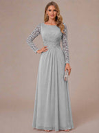Rhiannon Claire Silver front view mother of the bride dress