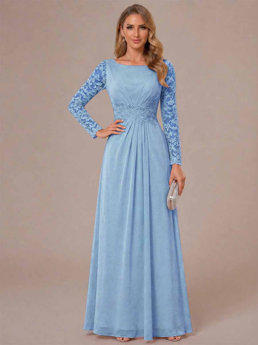 Rhiannon Claire Sky Blue back view mother of the bride dress
