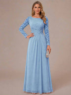 Rhiannon Claire Sky Blue back view mother of the bride dress