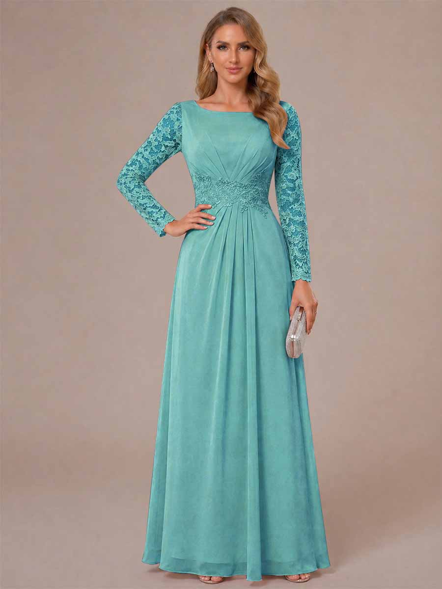 Rhiannon Claire Pool Blue back view mother of the bride dress