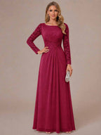 Rhiannon Claire Burgundy side view mother of the bride dress