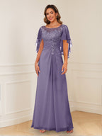 Helena wisteria front view mother of the bride dress
