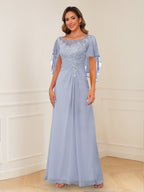Helena lavender front view mother of the bride dress