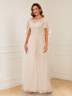 Helena champagne alternate front view 2 mother of the bride dress