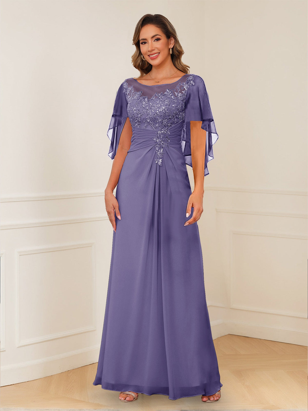 Helena wisteria alternate front view 2 mother of the bride dress