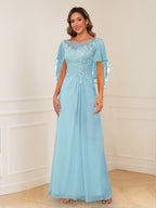 Helena sky blue alternate front view 3 mother of the bride dress