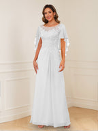 Evadne Claire Ivory back view mother of the bride dress