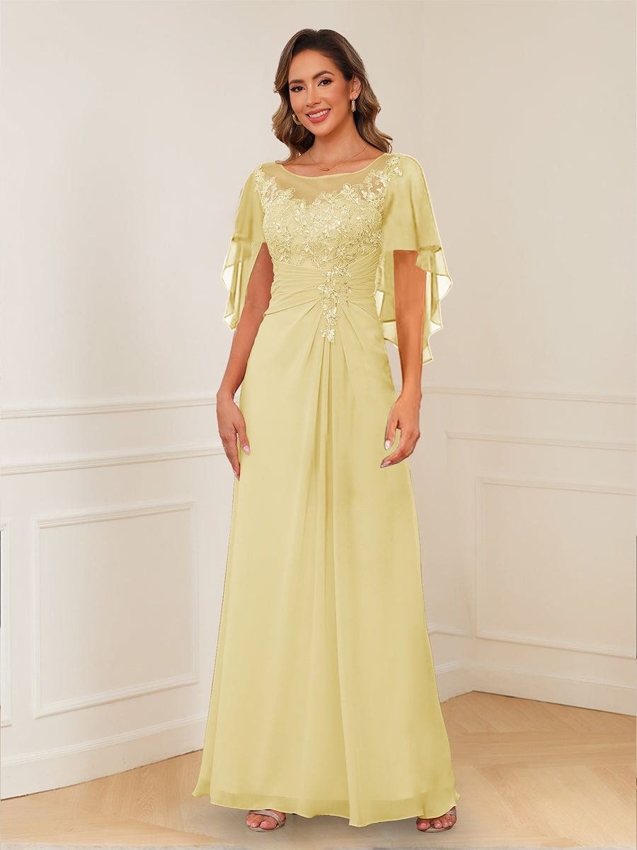 Helena yellow front view mother of the bride dress