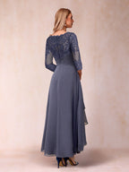 Emmeline Rose Dusty Blue back view mother of the bride dress