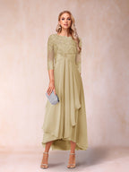 Emmeline Rose Champagne back view mother of the bride dress