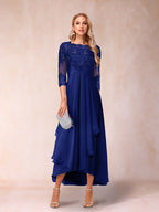 Emmeline Rose Royal Blue side view mother of the bride dress