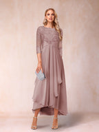 Emmeline Rose Dusty Rose back view mother of the bride dress
