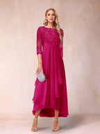 Emmeline Rose Fuchsia back view mother of the bride dress
