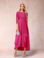Emmeline Rose Hot Pink front view mother of the bride dress