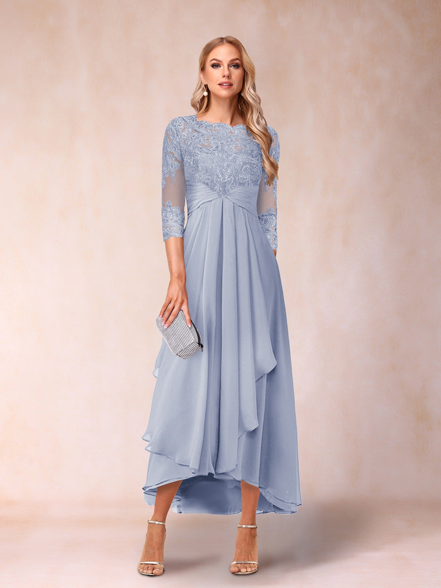 Emmeline Rose Lavender front view mother of the bride dress