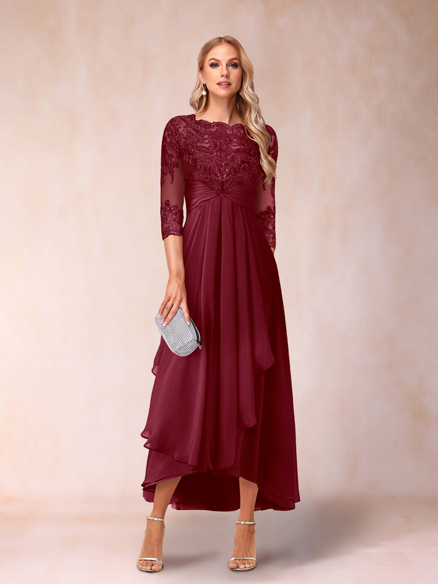 Emmeline Rose Burgundy back view mother of the bride dress