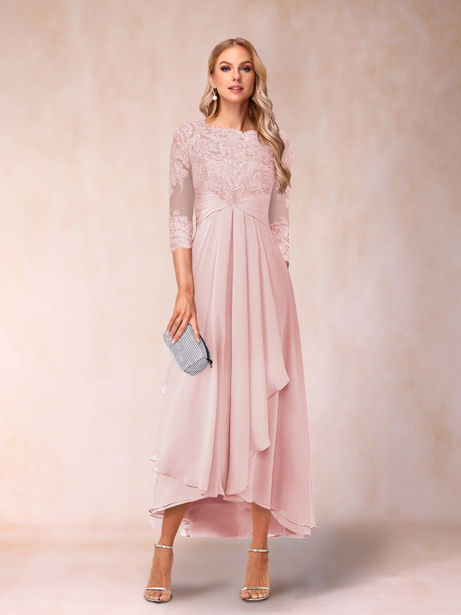 Emmeline Rose Pearl Pink back view mother of the bride dress