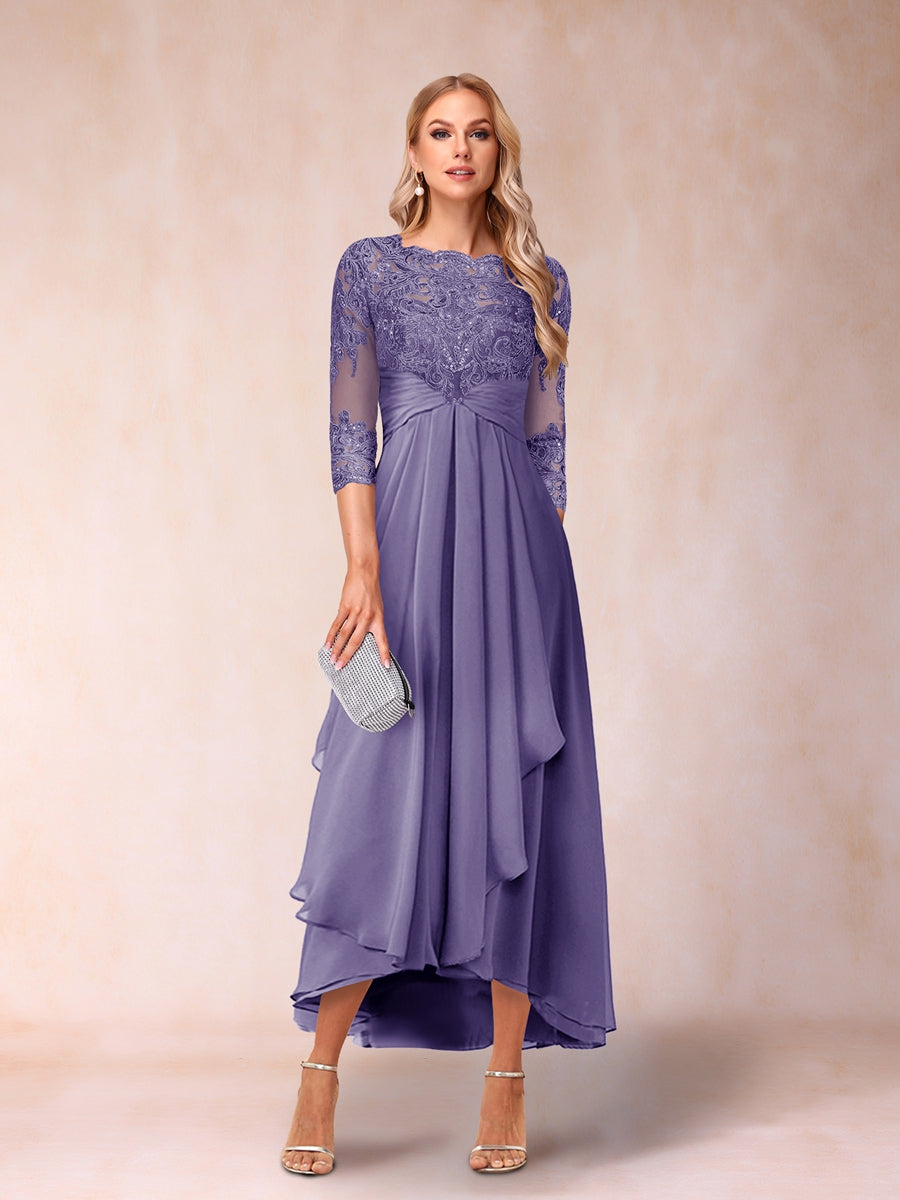 Emmeline Rose Lilac back view mother of the bride dress