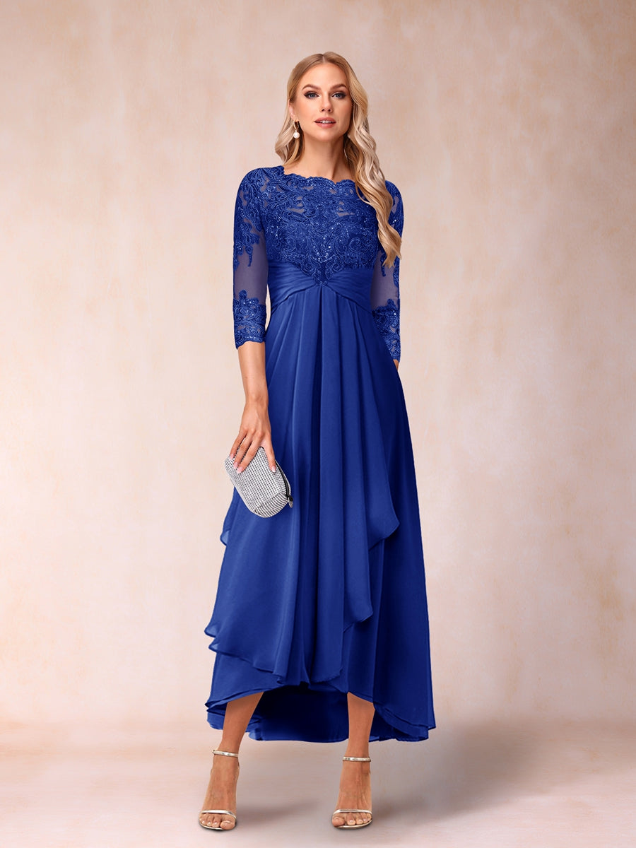 Emmeline Rose Royal Blue front view mother of the bride dress