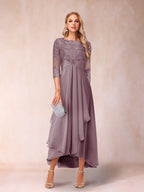Emmeline Rose Mauve front view mother of the bride dress