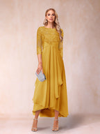 Emmeline Rose Gold front view mother of the bride dress