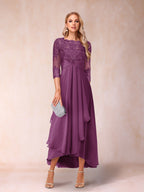 Emmeline Rose Orchid front view mother of the bride dress