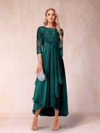 Emmeline Rose Peacock front view mother of the bride dress