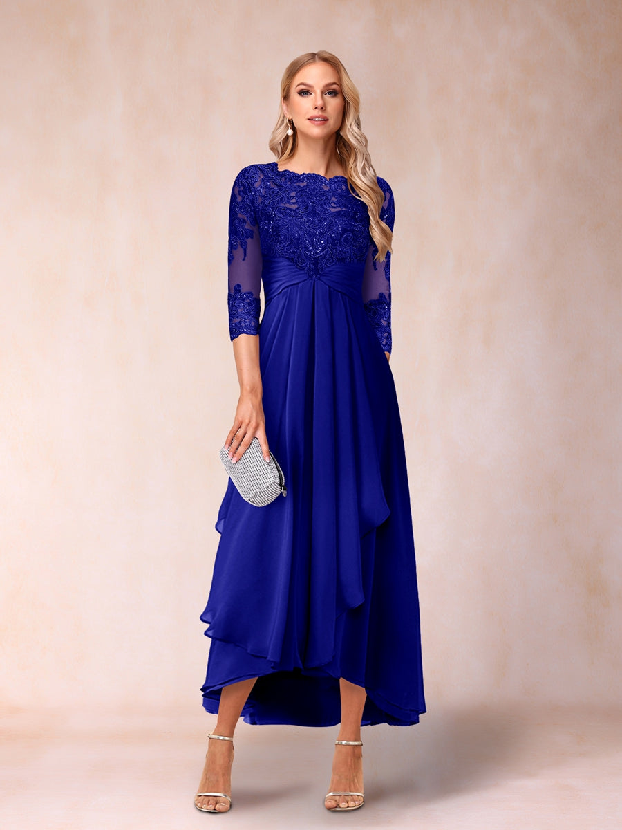 Emmeline Rose Royal Blue back view mother of the bride dress