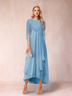 Emmeline Rose Sky Blue side view mother of the bride dress