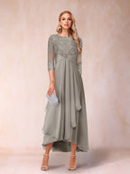 Emmeline Rose Taupe front view mother of the bride dress
