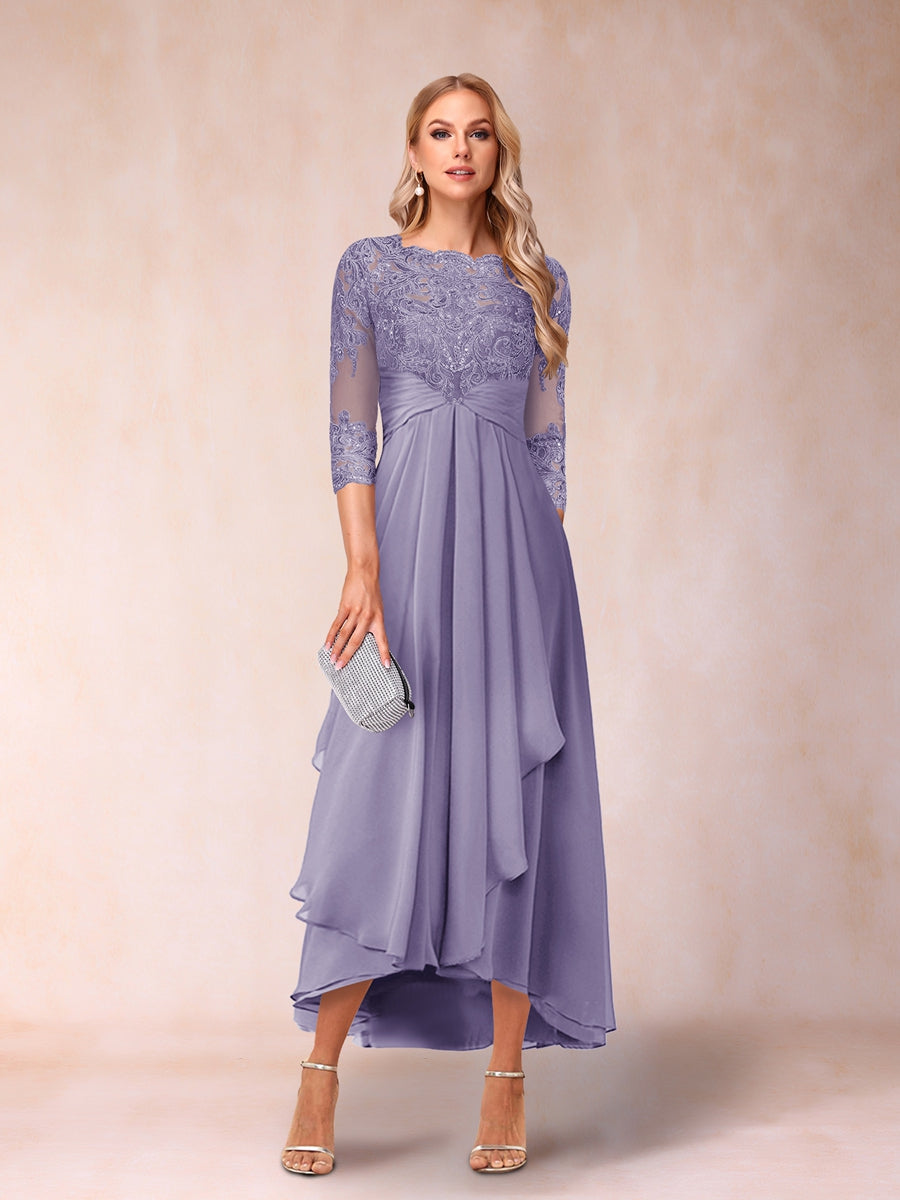Emmeline Rose Wisteria front view mother of the bride dress