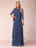 Cressida Fern Dusty Blue front view mother of the bride dress