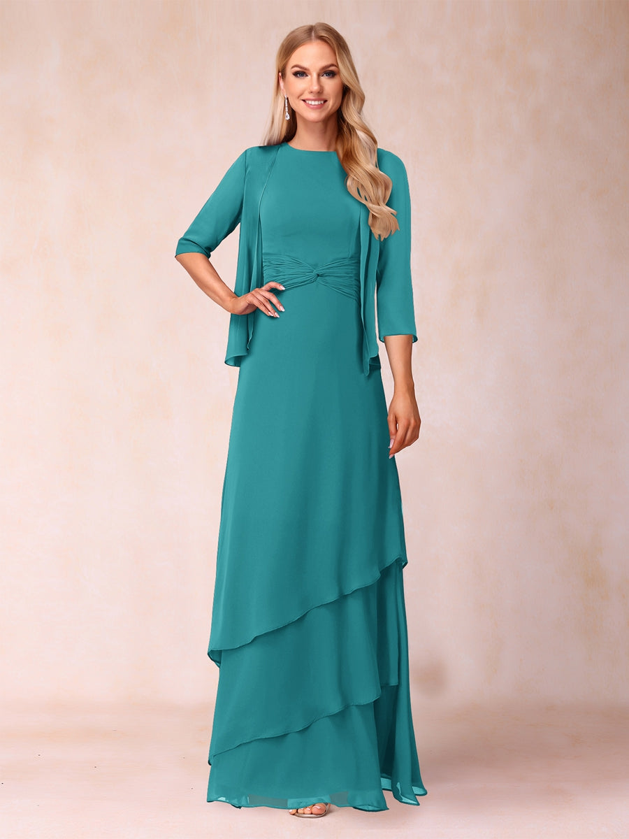 Cressida Fern Turquoise back view mother of the bride dress