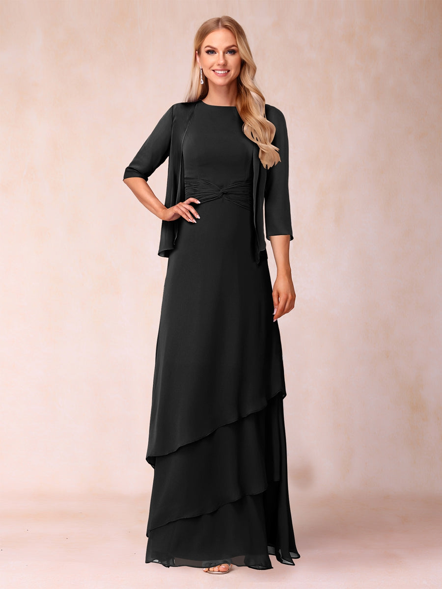 Cressida Fern Black front view mother of the bride dress