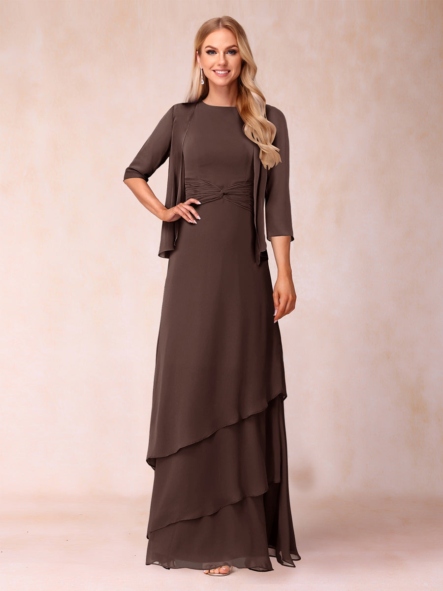 Cressida Fern Brown front view mother of the bride dress