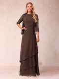 Cressida Fern Brown front view mother of the bride dress
