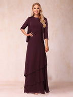 Cressida Fern Burgundy side view mother of the bride dress