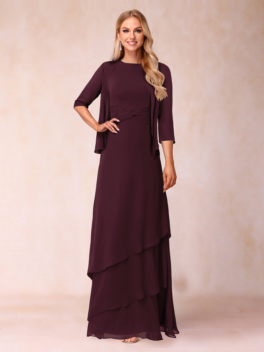 Cressida Fern Burgundy side view mother of the bride dress