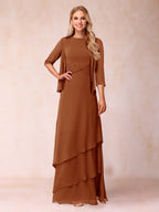 Cressida Fern Burnt Orange front view mother of the bride dress