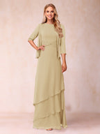 Cressida Fern Champagne front view mother of the bride dress