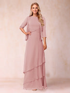 Cressida Fern Dusty Rose back view mother of the bride dress