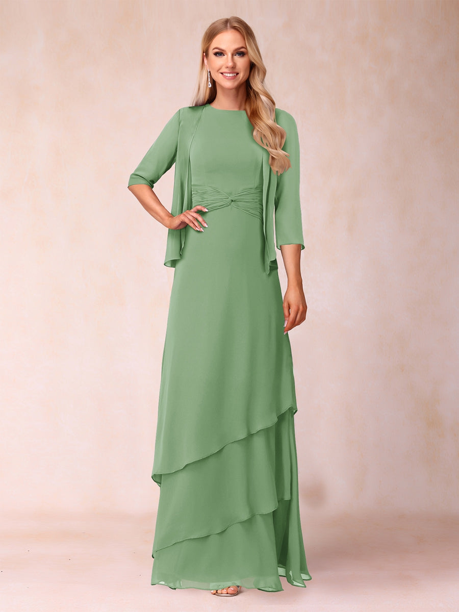 Cressida Fern Sage Green front view mother of the bride dress
