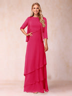 Cressida Fern Fuchsia back view mother of the bride dress