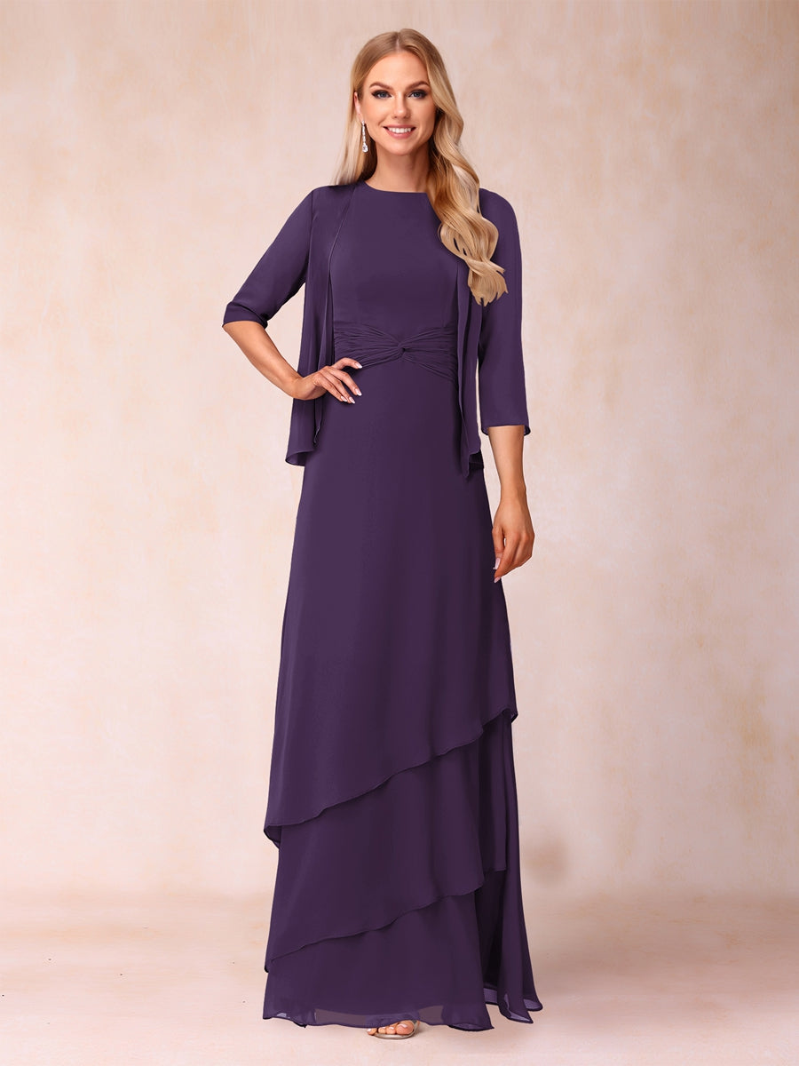 Cressida Fern Grape front view mother of the bride dress